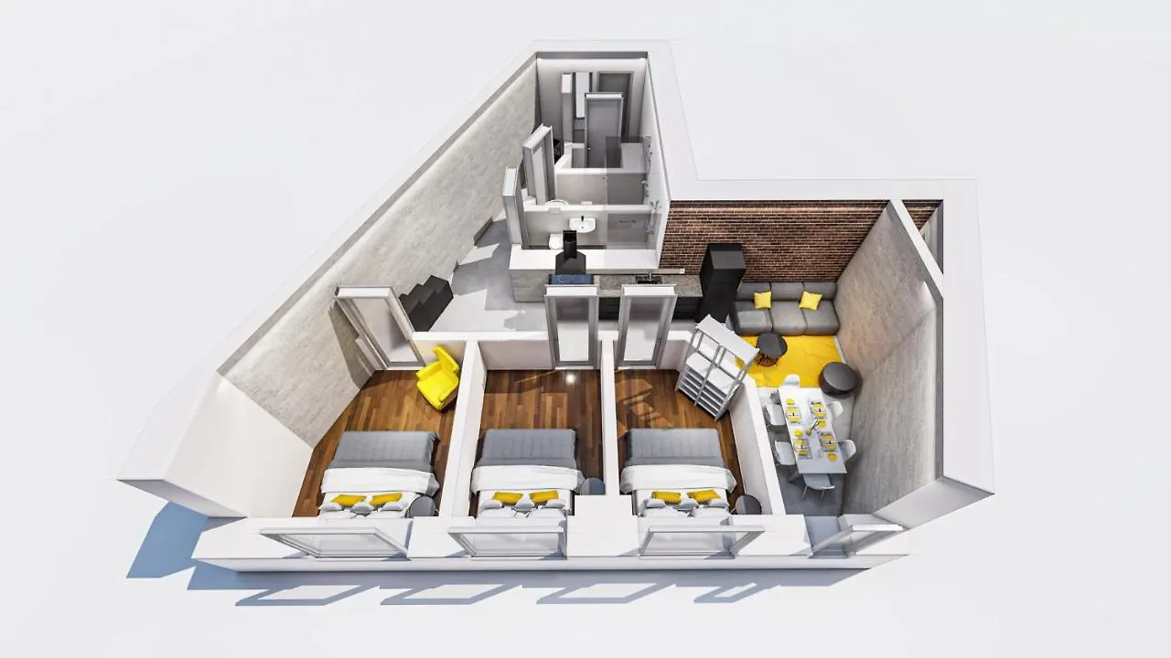 Апартаменты Neukolln Industrial Style 2 Bathrms 3 Bedrms +A/C Берлин 0*,